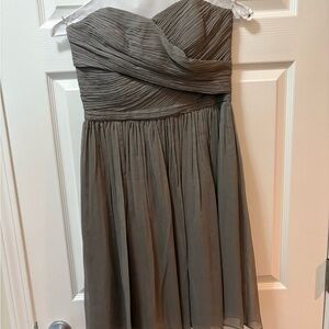 Elegant Strapless Grey Dress